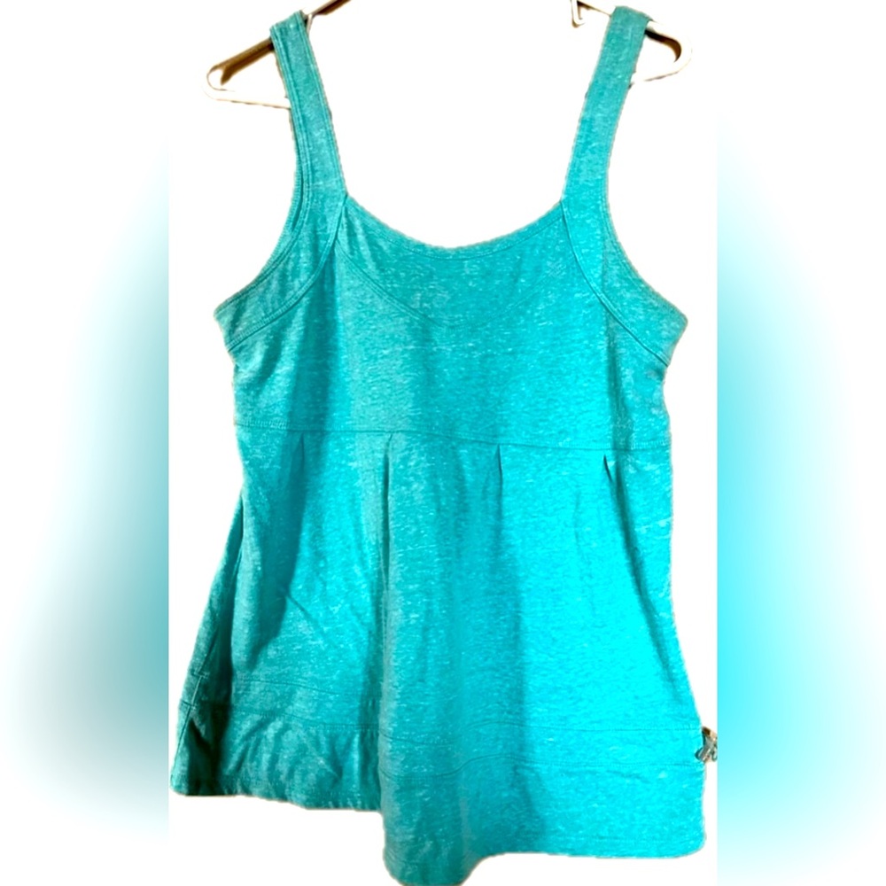 Women's Teal Sleeveless Top with adjustable waist drawstring. Size Large